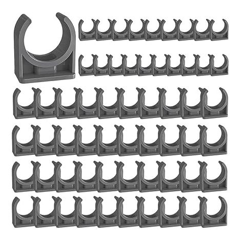60 pièces Colliers de tuyau, colliers de serrage, Support en U pour tuyau, pour la fixation de tuyaux en acier inoxydable, tuyaux en plastique caoutchouc (1/5)
