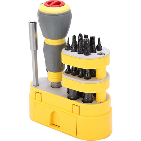 Coffret de 34 tournevis à cliquet rapide avec poignée pour clé à douille, coffret d'outils manuel 21810 (1/5)