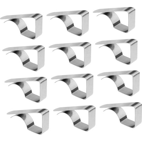 12 mini pinces nappe inox – support robuste – extérieur/table – clips antidérapants – pique-nique/camping – compactes (1/5)