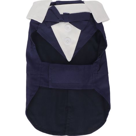 Vêtements formels pour animaux de compagnie, couture exquise, Costume avec nœud papillon en Polyester pour chien, à la mode, pour mariage S (1/5)