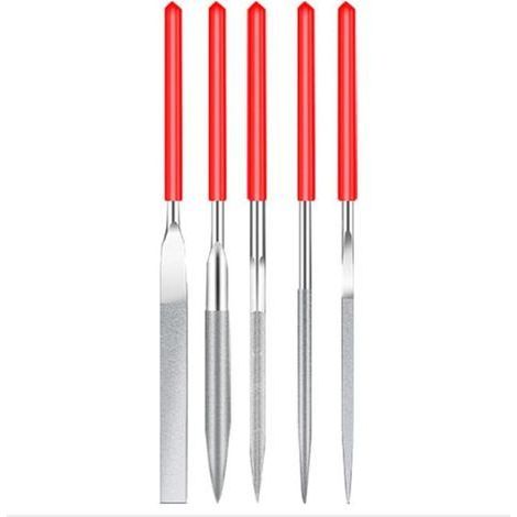 Set of 5 mini diamond needle files, mini set, metal needle files, manual polishing for wood, jewelry, DIY, metal, wood files, tools (1/5)
