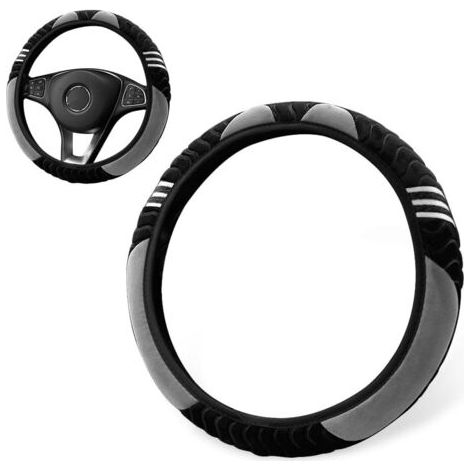 Couvre Volant de Voiture, Housse Volant de Voiture en Peluche Universell AntidéRapante Respirant Caches de Volant Protecteur de Volant Dhiver Accessoires Voiture pour Décoration, 37-38cm (1/4)