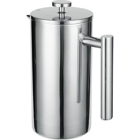 Stainless Steel French Press 1 Liter (5 Cups) Double Wall Insulated Thermos Coffee Maker Coffee Press with Replacement Filters and Instructions Coffee Press French Press (1/4)