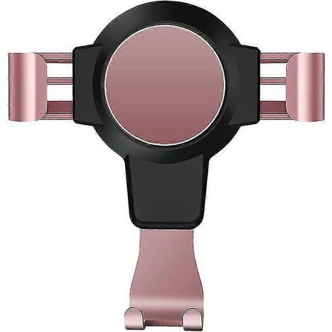 Support de téléphone universel pour voiture avec grille d'aération et fixation par gravité (rose)