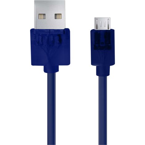 EB184DB Esperanza Micro-USB-2.0-Kabel A-B M/M 1,0 m, marineblau transparent