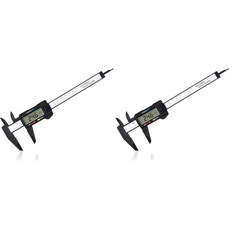 Lot de 2 Pied à coulisse numérique 150 mm Écran LCD Mesure externe interne profondeur Outil atelier
