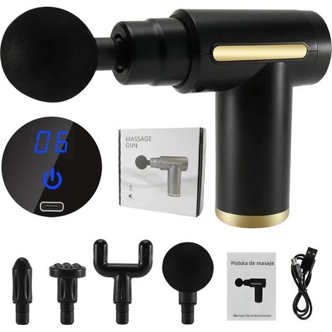 Pistolet de massage musculaire à écran LED (noir) pour massage des tissus profonds (1/5)