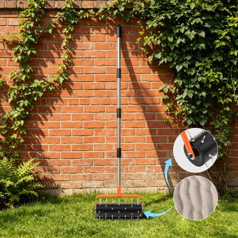 Rolling Lawn Aerator, Heavy Duty Manual Aerator with 42 Spikes Adjustable Handle,71" Long,Heavy Duty Manual Lawn Aeration (1/5)