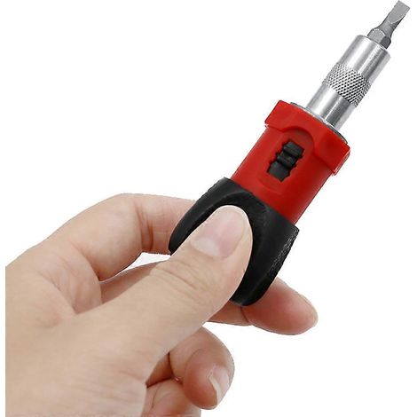 Lot de 2 mini clés à cliquet en acier au carbone, tournevis à cliquet, support de clé à cliquet, douille pour visseuse portable (1/5)