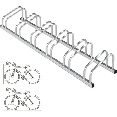 Casa Pura – Support à vélos Linus pour 6 vélos – Montage au sol ou mural – Acier revêtu par poudre – Résistant aux intempéries – Rangement peu encombrant (1/5)