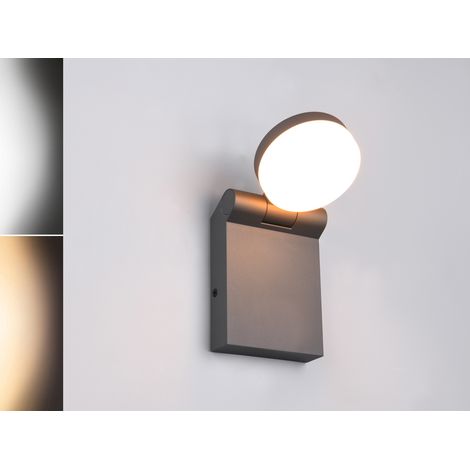 LED Außenwandleuchte ADOUR Leuchtenkopf einstellbar, Schwarz Höhe 19cm