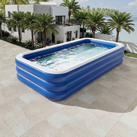 Grande Piscine Gonflable Familiale Extérieure 3m – Bassin de Jeu pour Enfants et Adultes, Structure à 3 Couches Résistante pour Fêtes et Été