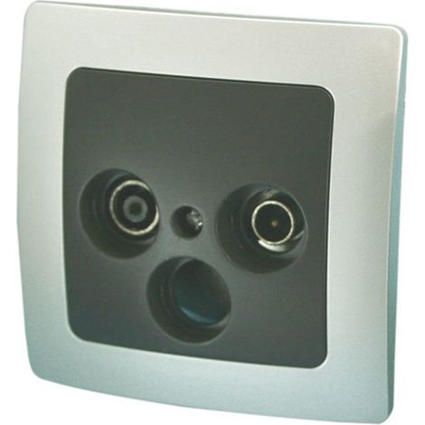 Base Antena Empotrar TV + Radio PLATA/GRIS
