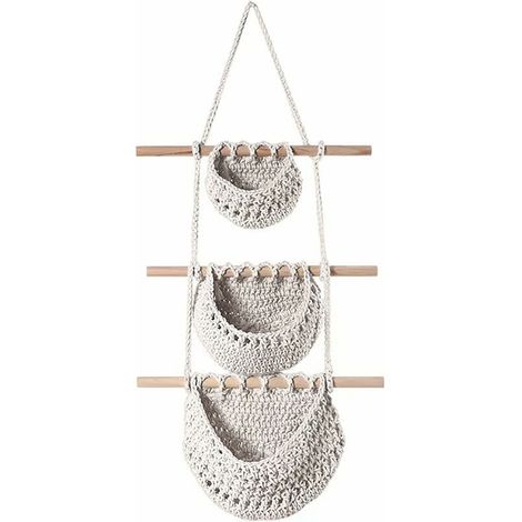 Macrame Wall Hanging Boho Wall Decor, Macrame Wall Decor, Boho Tapestry Wall Hanging Boho Decor for Bedroom, Living Room, Kitchen Size 13''W26''H (1/5)