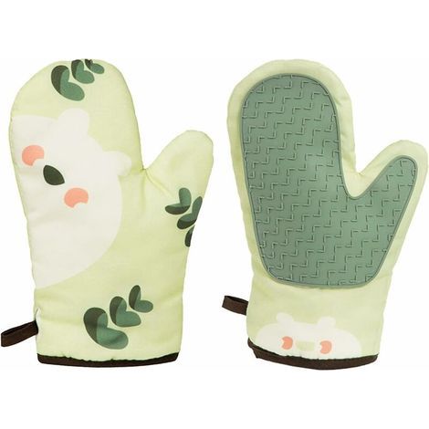 1 par de guantes de horno, guantes de cocina de silicona resistentes al calor, guantes para barbacoa para hornear y asar a la parrilla. (1/5)
