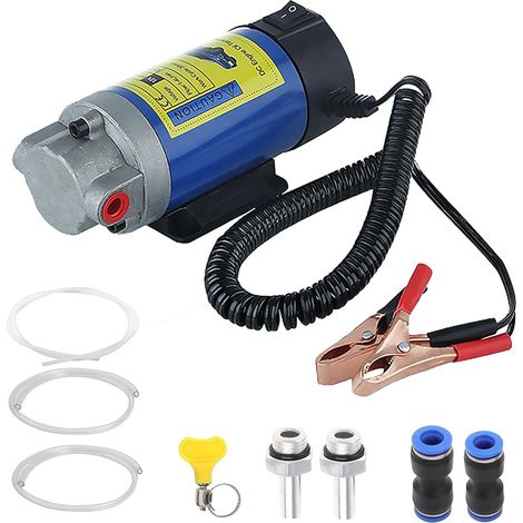 Ölwechselpumpe Motoröl, Dieselölpumpe 12V 100W Elektrische Ölpumpe Motorölwechselpumpe, Transferpumpe, Ölablaßpumpe mit 3 Schläuchen, für Auto, Boot, Motorrad