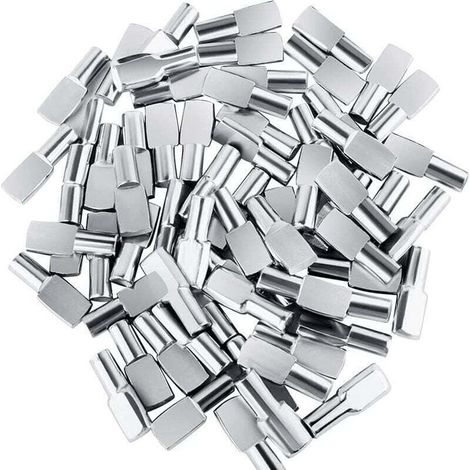 Pack of 120 shelf pegs for furniture dowels, nickel-plated metal shelf support (1/4)