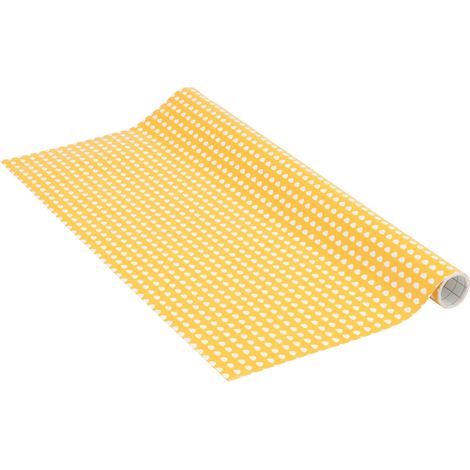 Papier adhésif Erika Curry Yellow Pointillé 45 cm x 1,5 m Épaisseur 95μ Film Autocollant pour Meuble et Cuisine Film décoratif Papier Peint PVC sans phtalates Fabriqué en UE (1/5)