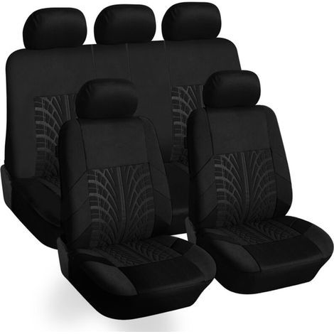 Housse Siège Voiture - 1 ensemble, Housse Siège Voiture 5 Places Universel - Convient pour Renault Clio 1990-2025, Noir (1/5)