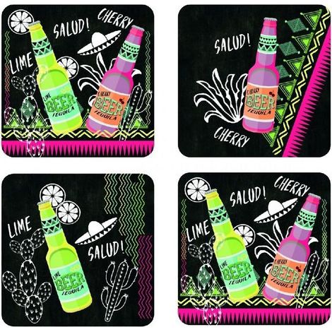 Boite de 4 sous verres TEQUILA