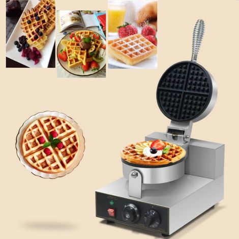 Machine à Gaufres Rond Antiadhésive Appareil à Gaufre Contrôle de la Température et du Temps (1/5)