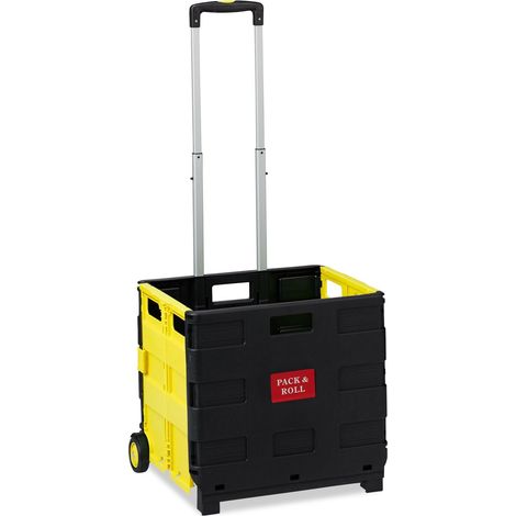 Carrello della spesa pieghevole ergonomico 98 x 45,5 x 37 cm consente di trasportare facilmente in plastica nera 130007122