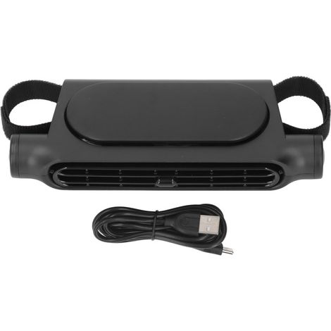 Ventilateur de siège auto portable, sans pales, à brancher sur USB, gain de place, 3 vitesses de ventilation, pour voiture, fourgonnette, noir. (1/5)