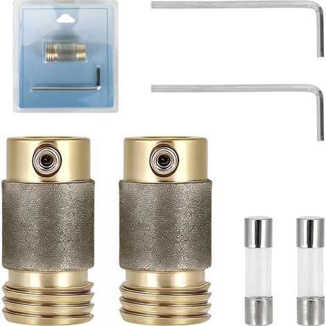 2pcs 5/8 Pouce Meule Diamant Tête Outils, Stained Glass Outils et Fournitures avec 2 Clés & 2 Fusibles pour Stained Glass Carreau Pierre Art Traitement (1/5)