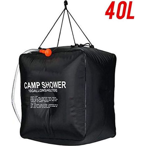 AGE Sac douche solaire 40 litres camping, température 45°C randonnée, escalade (1/5)