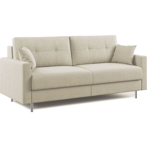 Megan Divano letto matrimoniale in microfibra smacchiabile T11 208 cm (mat. 160x197) panna