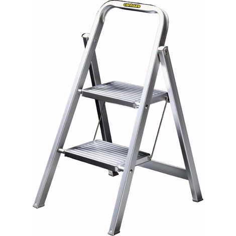 Centaure – Marchepied aluminium ultra plat 2 marches – Charge max 150 kg – Hauteur d'accès 2,45 m – Pliage ultra compact – 450202