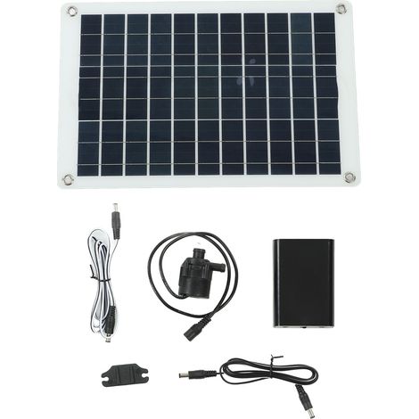 Ortviai Pompe solaire pour fontaine 20 W, panneau photovoltaïque monocristallin avec boîtier de commande et accessoires (1/5)