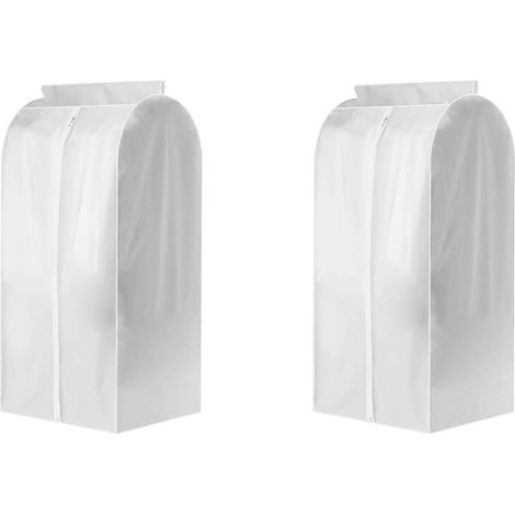 2 pièces vêtements support poussière couvercle vêtements suspendu sac Enclosed vêtements support sol cintre couvercle (1/3)