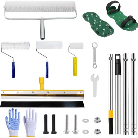 Kit di attrezzi per cemento autolivellante, kit per pavimenti in resina epossidica, rullo chiodato, rullo per vernice, chiodi per scarpe in resina epossidica, attrezzi per il livellamento del paviment