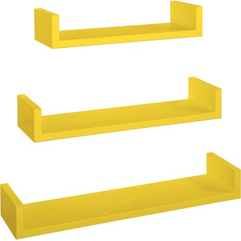 Estantes de pared conjunto de 3 pc mod. Calamita Amarillo