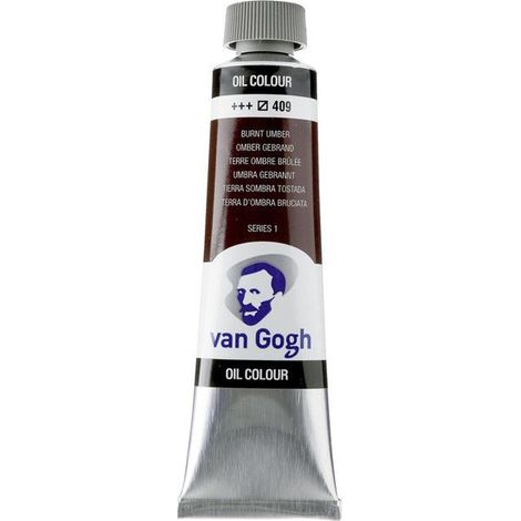 Peinture à l'huile - Terre d'Ombre Brûlée - 409 - A l'huile de carthame - Van Gogh - 40ml (1/2)