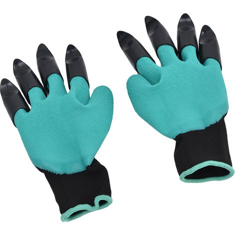 Gants de jardinage à griffes en plastique pour creuser rapidement, idéaux pour la plantation en serre à domicile. (1/5)