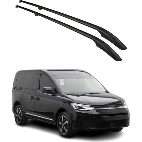 OMAC Barres de Toit longitudinales pour VW Caddy 2020-2026 L1 Aluminium Noir 2X (1/5)