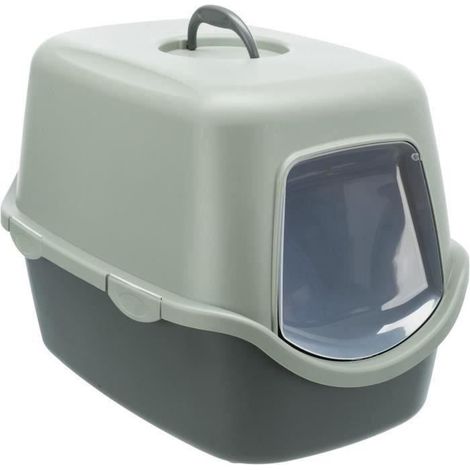 TRIXIE Vico Katzentoilette - Deckel - Recycelt - 40 × 40 × 56 cm - Anthrazit und grau-grün (1/3)