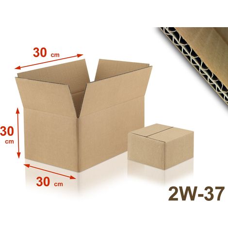 Lot de 5 Cartons double cannelure 2W-37 format 300 x 300 x 300 mm