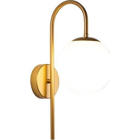 Applique murale LED boule ronde en verre givré, style nordique E27 110-240V pour chambre salon couloir design moderne élégant (1/5)