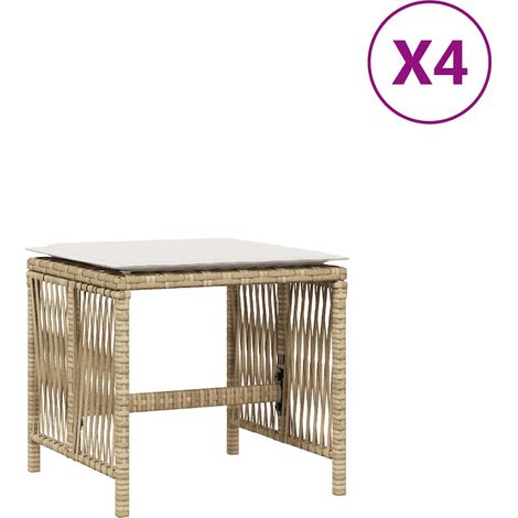 Maison Exclusive - Sgabelli Giardino con Cuscini 4pz Beige 41x41x36cm Polyrattan