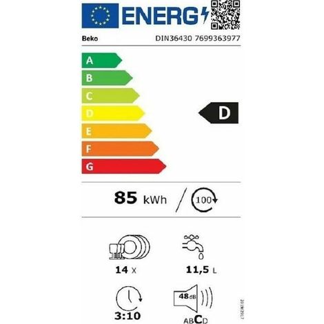 Lavavajillas Integrable 60cm BEKO DIN36430 Clase D   11,5L, 14 c (1/5)