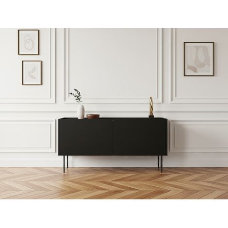 BOBOCHIC - Meuble TV 2 portes 120 cm ATLAS Noir (1/5)