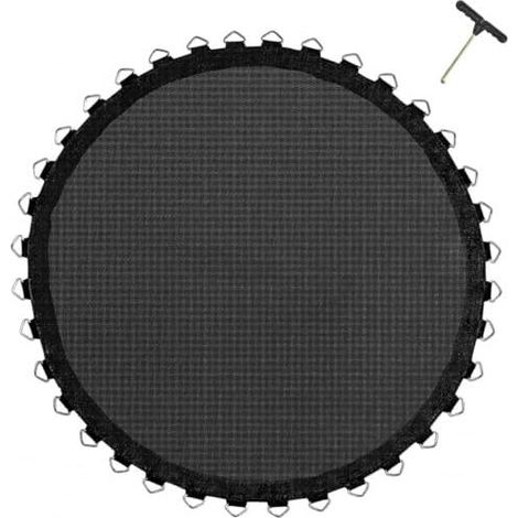 Ersatz-Sprungmatte für Trampoline mit 305 cm Durchmesser, mit 60/64 Ösen, Federzugvorrichtung und 8-fach vernähten Befestigungsschlaufen, kompatibel mit 14 cm Federn. (1/5)