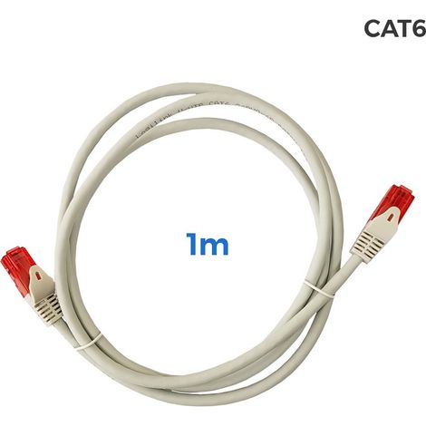Cavo UTP Cat.6 RJ45 Rame LSZH Grigio 1m
