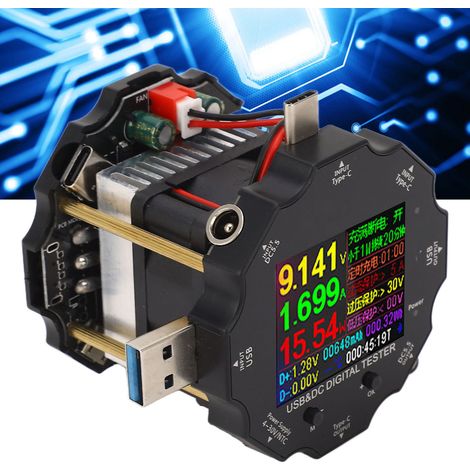 Juwei UD18L Hochleistungs-Konstantstrom-Alterungswiderstandstester (65 W) mit Digitalanzeige, Voltmeter und Amperemeter, USB 3,6–32 V (1/5)