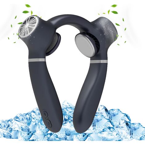 1 Ventilateur de cou, 4000 mAh, rechargeable Type C, puce réfrigérante, 3 vitesses, pour camping, voyage, extérieur (1/5)