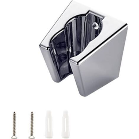 Argent Support de Douche, Shower Head Holders, Support de Douche Mural de Douche Avec Vis, Deux Emplacements pour Cartes, Compatible Avec la Plupart des Buses de Douche，22mm (1/5)