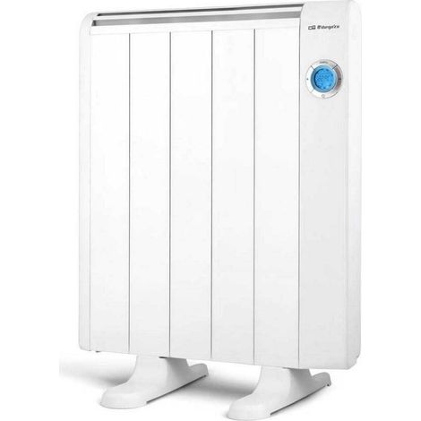 Radiateur à économie d'énergie, 5 éléments chauffants, écran numérique LCD, télécommande, programmable, 800 W, aluminium, blanc (1/5)